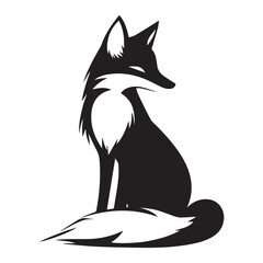 Illustration of silhouette of a isolated fox