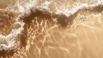 Close-up of fine beach sand with scattered starfish and seashells, free copy space