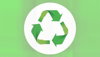 Recycle symbol on green background