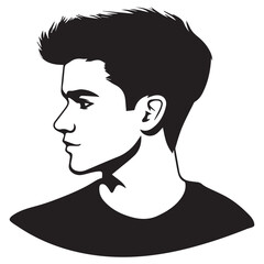 Illustration of silhouette of a isolated Man Head