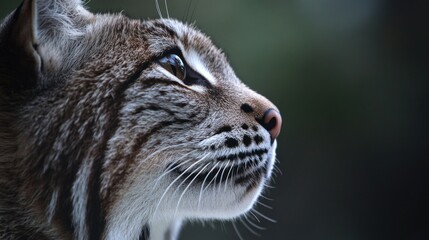 Obraz premium A Lynx Profile Close Up Showing Detail