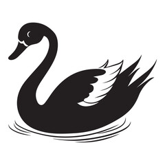 Illustration of silhouette of a isolated Swan