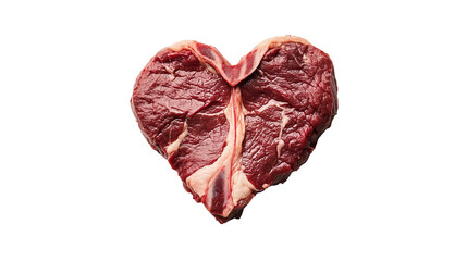 Obraz premium heart-shaped meat pieces on a transparent background 
