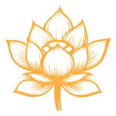 Illustration of a isolated Golden Lotus