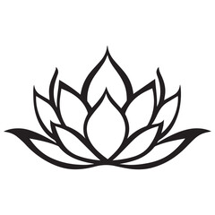 Illustration of silhouette of a isolated Lotus Flower