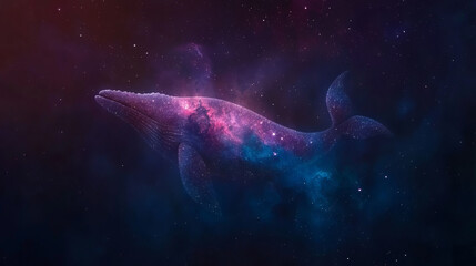 Fototapeta premium Galaxy Nebula Whale Surreal