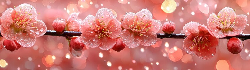 Dreamy Cherry Blossom Orchard in Full Spring Bloom with Falling Petals and Soft Pink Serenity