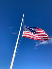 American flag in the wind