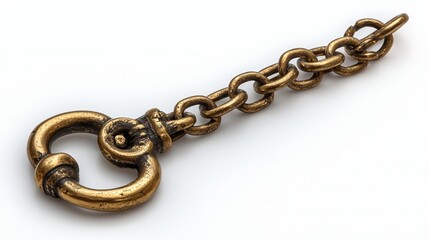Obraz premium A decorative bronze chain with a heart-shaped link.
