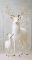 white deer statue, a toy