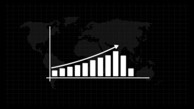 Business Growth and Success Concept. business graph chart & business growth animation. growing business concept. Business growth infographic animation, business graph, business graph chart icon .