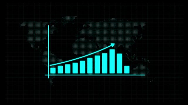 Business Growth and Success Concept. business graph chart & business growth animation. growing business concept. Business growth infographic animation, business graph, business graph chart icon .