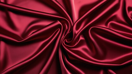Obraz premium Red satin background. Luxurious Scarlet Red Silk Fabric with Elegant Folds.