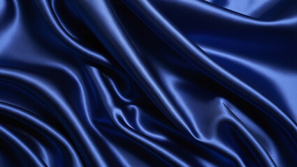 Fototapeta premium Silk fabric background. Luxurious Sapphire Blue Silk Fabric with Elegant Folds.