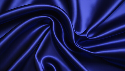 Fototapeta premium Silk background. Luxurious Sapphire Blue Silk Fabric with Elegant Folds.