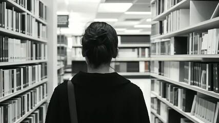 Person Asking for Book Recommendations in a Bookstore