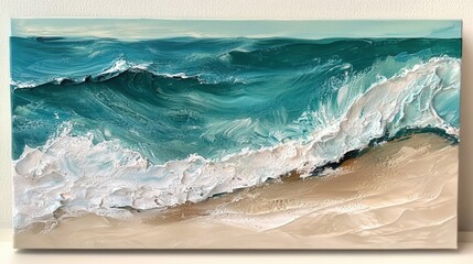 Ocean Wave Crashing on Sandy Shore