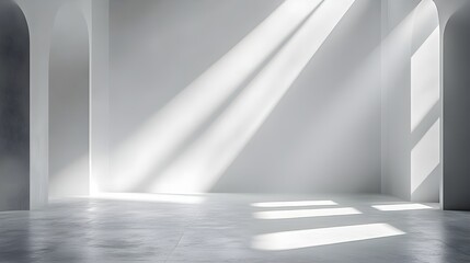 empty room with curtains and white shadow