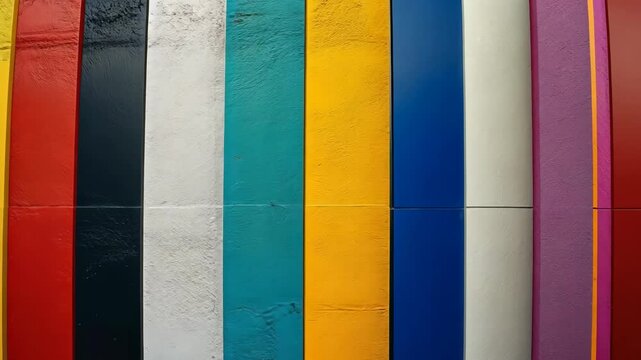 Vibrant vertical lines create colorful abstract geometric pattern in dynamic transformation