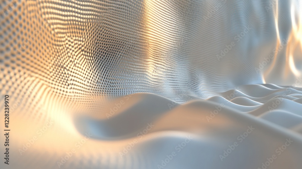 Poster abstract white surface with dotted texture and waves