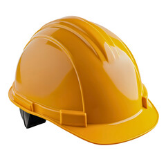 Fototapeta premium High Quality Yellow Hard Hat Isolated Side View for Construction Safety Gear