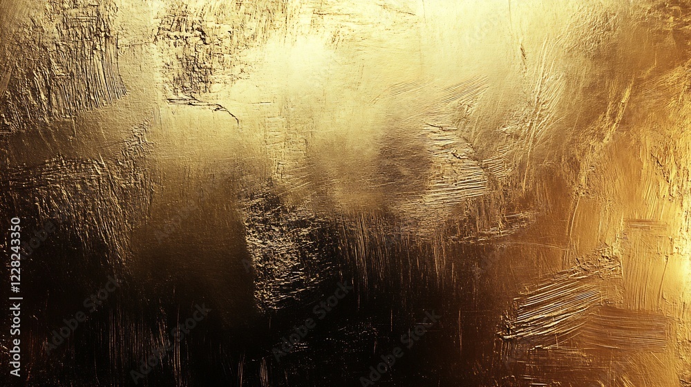 Poster Gold Abstract Texture with Rich Brush Stroke Patterns : Generative AI