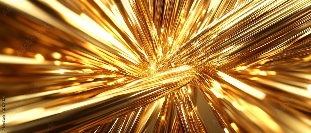 Poster vibrant abstract gold motion blur with dynamic energy waves : generative ai
