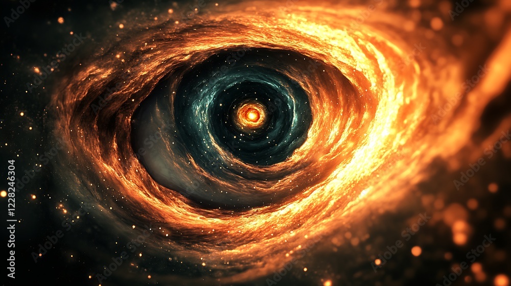 Poster Blazing Galactic Swirl Resembling an Eye in Deep Space : Generative AI