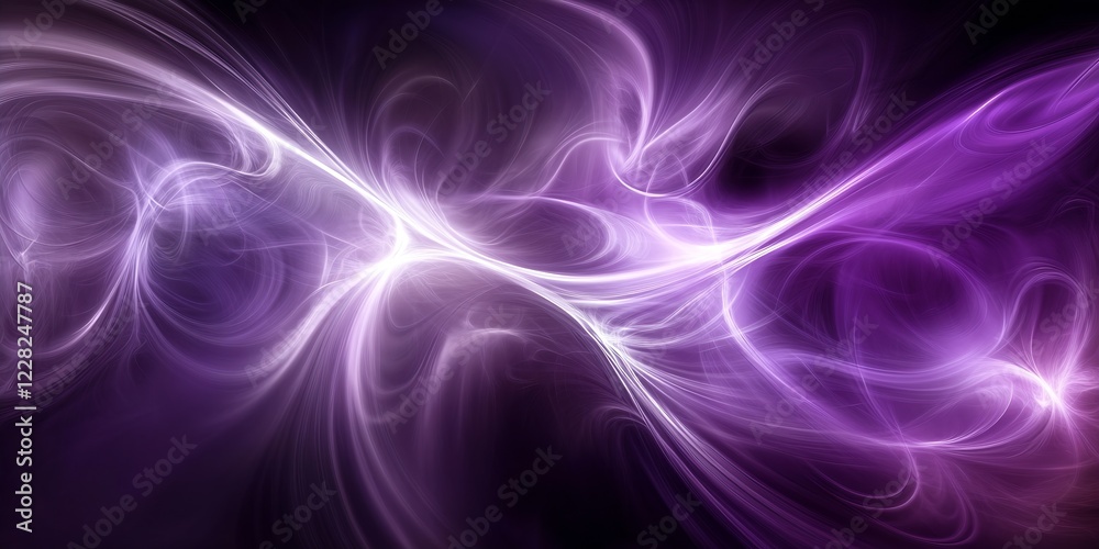 Aufkleber elegant abstract purple and white swirls with dynamic energy waves : generative ai