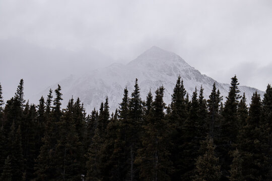 Fog and cloud over mountain in Canada
