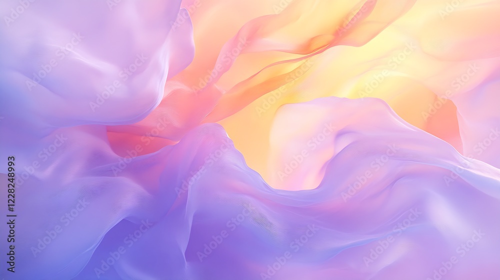 Poster dynamic pastel vortex with radiant hues of purple pink and orange in abstract form : generative ai