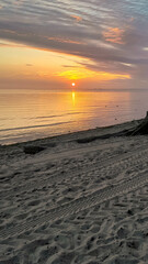 Beautiful sunrise over Baltic Sea.