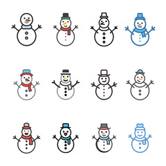 Christmas snowman vector illustration