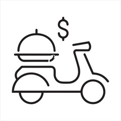 Food Delivery icon vector art illustration.