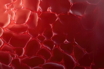 Translucent red cells create striking abstract pattern, showcasi