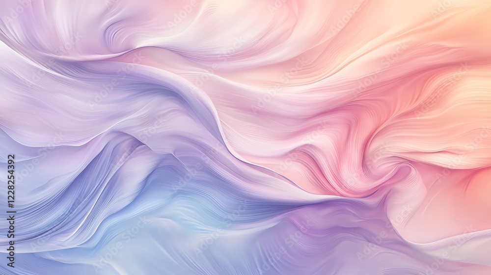 Aufkleber abstract colorful pastel gradient waves with flowing textures in purple and pink : generative ai