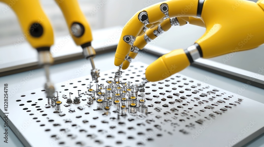 Poster Robotic Arms Constructing a Microchip Circuit Board