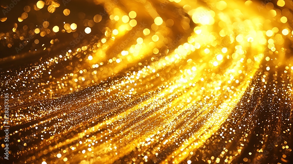Poster Glittering Gold Dust in Motion Sparkling and Shimmering Abstract Background : Generative AI