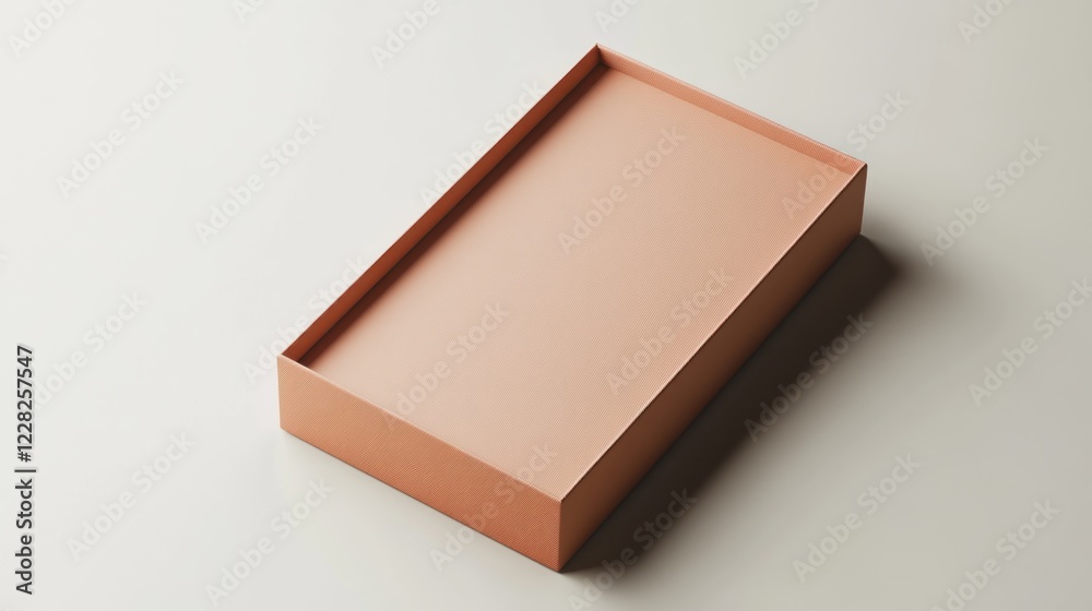 Aufkleber A Peach Colored Rectangular Empty Box on White Background
