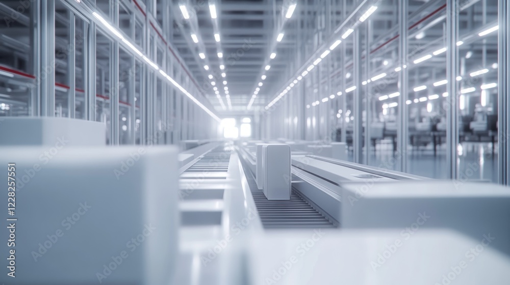 Poster Modern Automated Factory Assembly Line Production