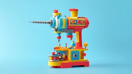 Fototapeta premium Colorful Toy Drill Press Machine Design