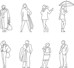 vector sketch, silhouette illustration, simple silhouette design of people doing activities