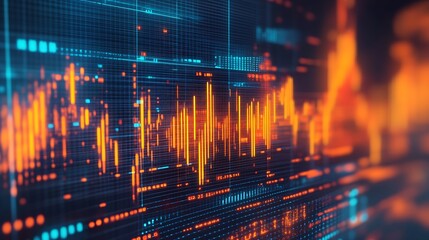 Innovative Blockchain Technology with Futuristic Digital Graphs and Data Analysis : Generative AI