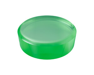 3D green semi-transparent pill on transparent background