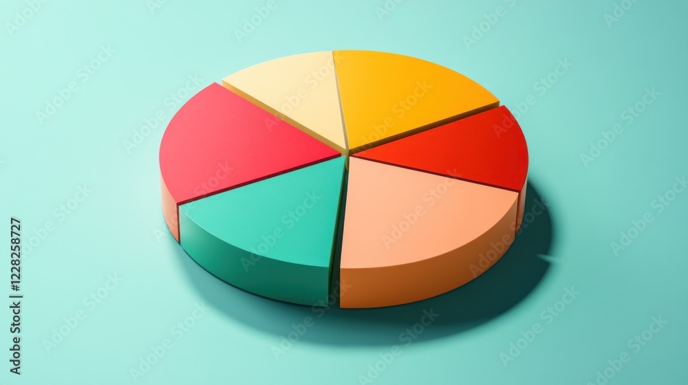 Poster Colorful Segmented Circle Data Representation Chart