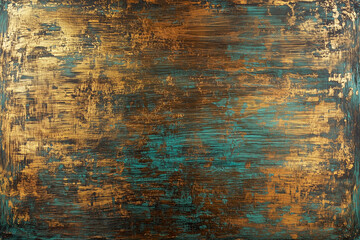 Obraz premium painting with a gold and green background. The painting has a lot of texture and looks like it was done with a lot of care