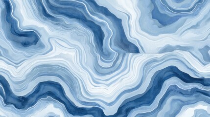 Abstract Blue Watercolor Agate Swirl Design
