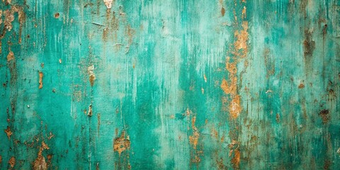 Obraz premium Minimalist Teal Grunge Background Texture: Abstract Vintage Design