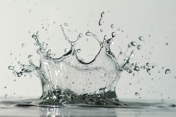 Dynamic splash of water on white background. Neural network AI generated