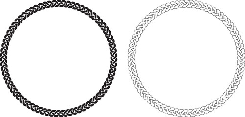 3 braid Round frames Linear border abstract circle knot Band celtic